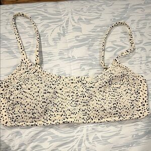 Xhilaration Cream and Black Women's Swim Top